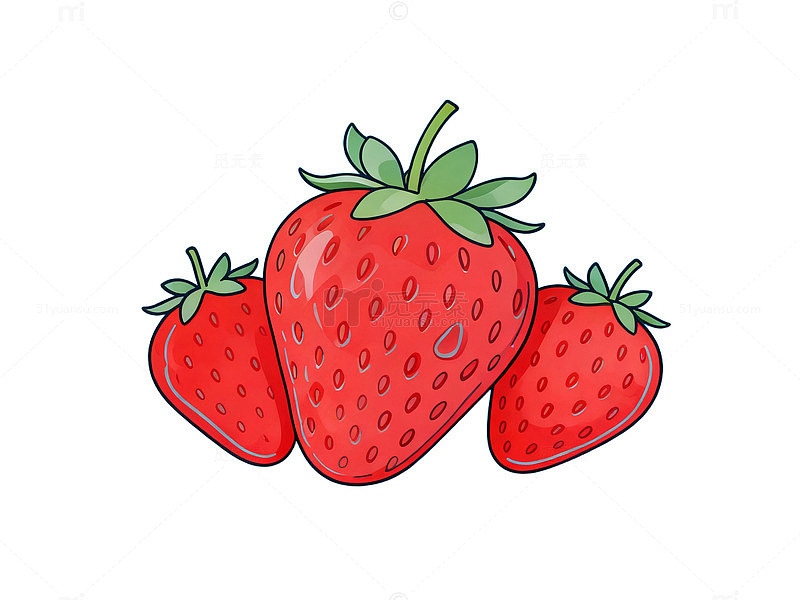 卡通草莓插画
