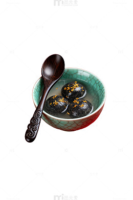 中式甜点汤圆摄影图片