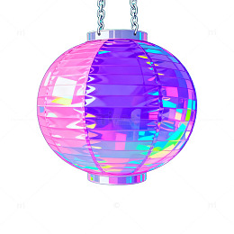 彩虹色悬挂灯装饰设计素材