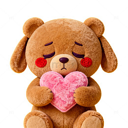 可爱熊抱心形玩偶