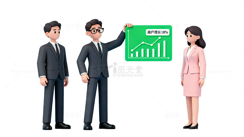 卡通商务演示图表展示