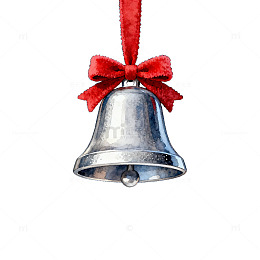 雪夜银铃节日装饰画