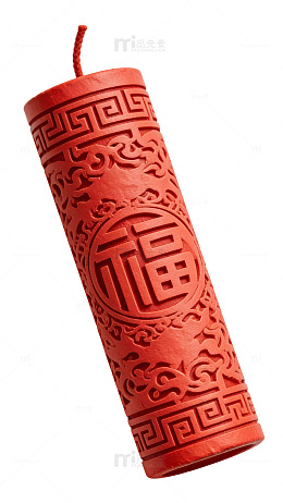 红色福字卷轴装饰素材