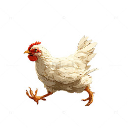 白鸡插画素材