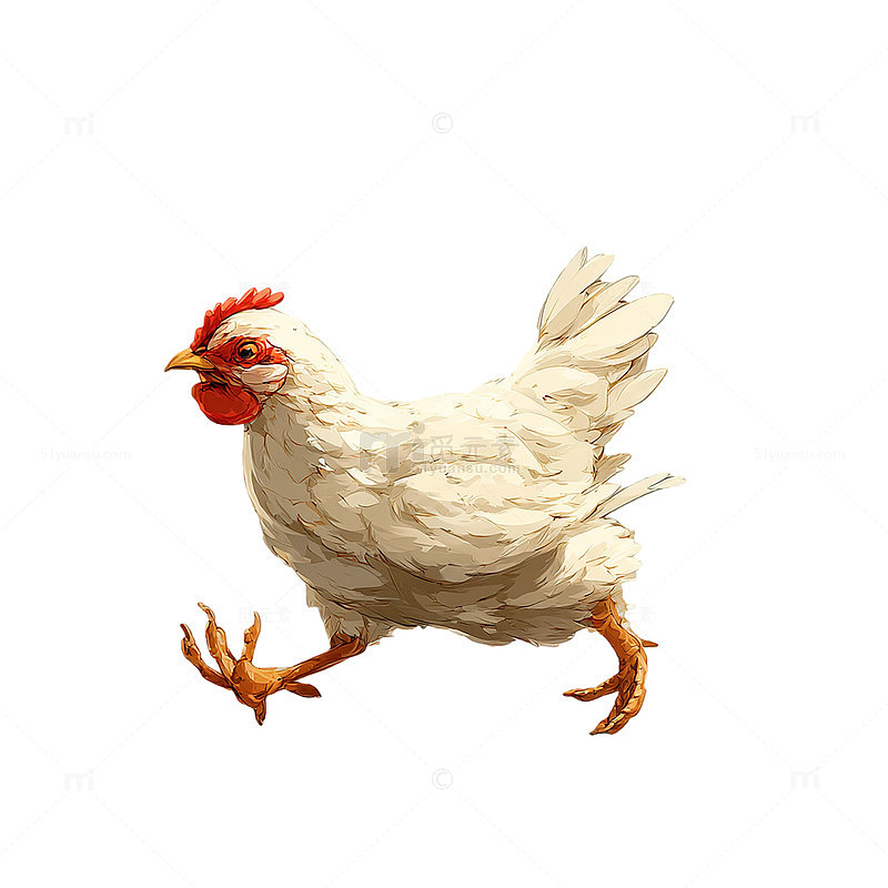白鸡插画素材