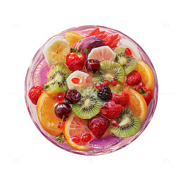 缤纷水果沙拉美食摄影图片