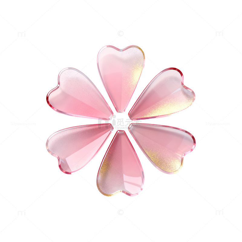 粉色玻璃花装饰图案