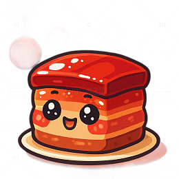 卡通美食插画设计素材可爱红烧肉