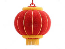 中国红毛绒灯笼装饰