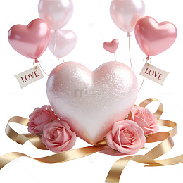 浪漫爱心玫瑰花束装饰