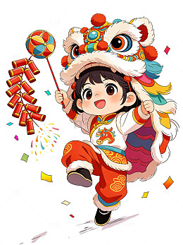 新年春节喜庆舞狮醒狮舞龙126