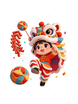 新年春节喜庆舞狮醒狮舞龙121