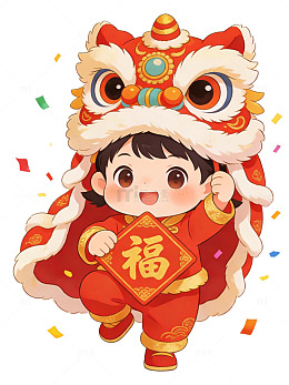 新年春节喜庆舞狮醒狮舞龙134-