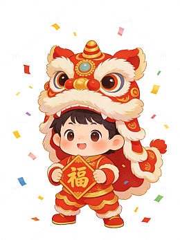 新年春节喜庆舞狮醒狮舞龙131