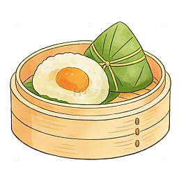 卡通风格蒸笼美食插画