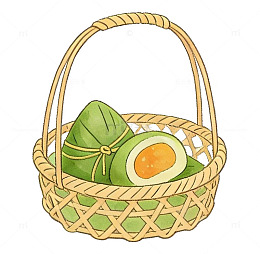 竹篮粽子插画
