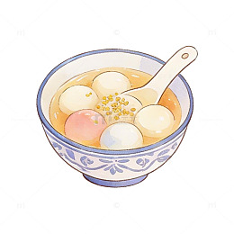 卡通汤圆美食插画