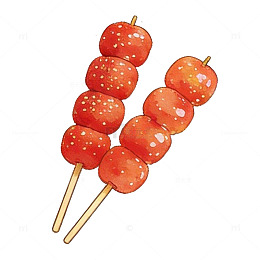 卡通糖葫芦插画设计素材