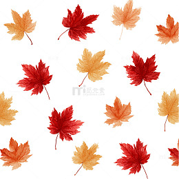 秋季枫叶水彩画设计素材