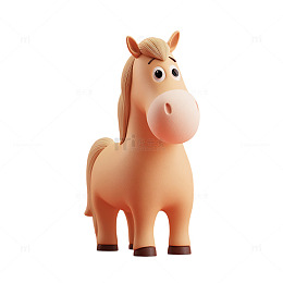 可爱卡通马模型玩具摄影图