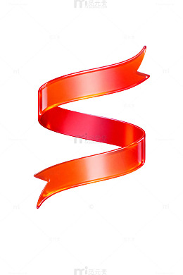 红色丝带紫色背景装饰图案