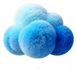 蓝色云朵毛绒玩具创意摄影