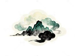 水墨山水画云雾山水