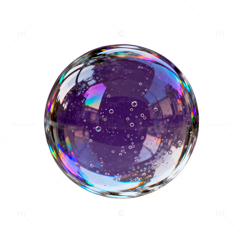 透明气泡紫色背景摄影