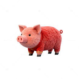 可爱小猪玩偶摄影图片