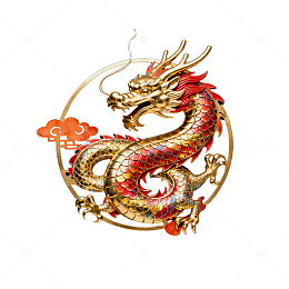 中国龙艺术插画