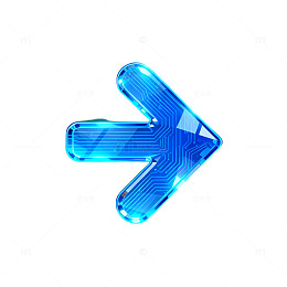 蓝色光效箭头数字设计元素