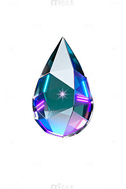 AI生成炫彩水滴宝石