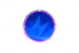 霓虹光效蓝色几何图形图标