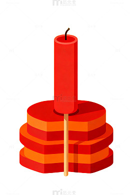 红色蜡烛台插画设计素材