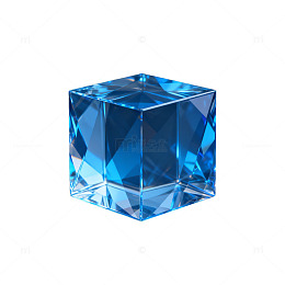 AI生成蓝色立方体宝石