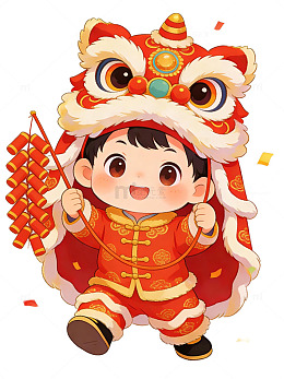 新年春节喜庆舞狮醒狮舞龙158