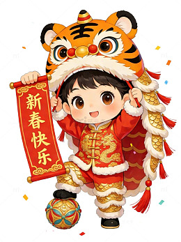 传统中国风红灯笼装饰元素-014