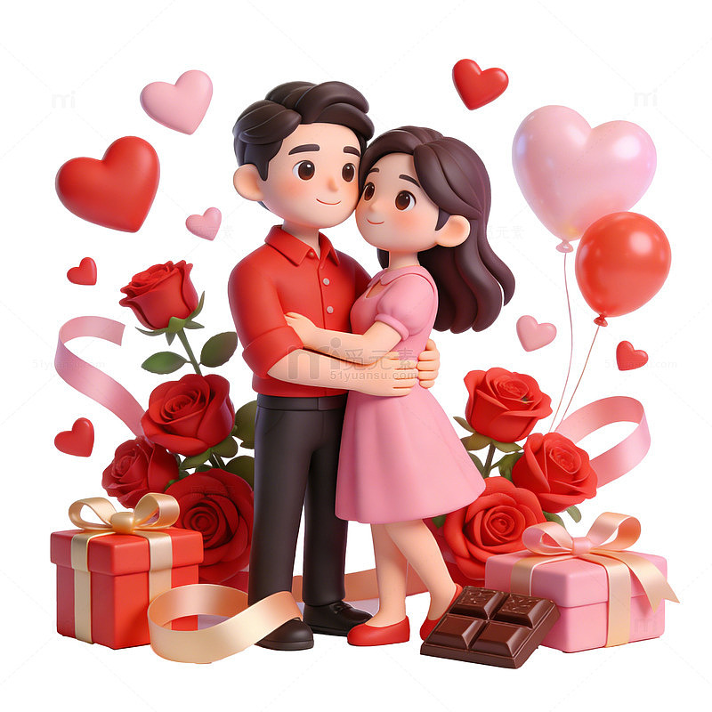 浪漫情侣节日插画设计素材