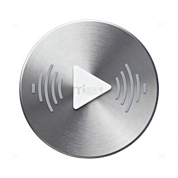 金属质感播放按钮图标