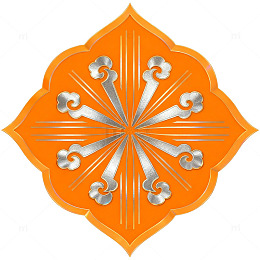 橙色调花纹装饰图案