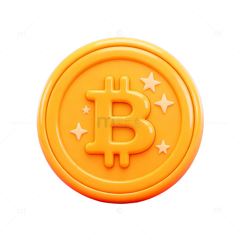 卡通比特币硬币设计元素