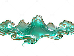 玻璃海浪纹样装饰图案