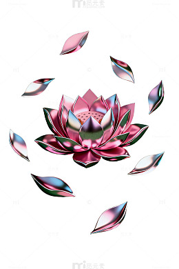 金属质感莲花艺术图案