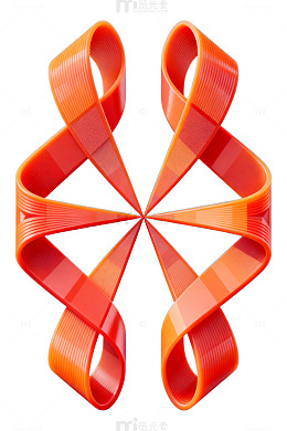 抽象风橙色丝带艺术图案设计