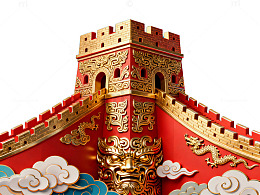 金碧辉煌长城建筑模型
