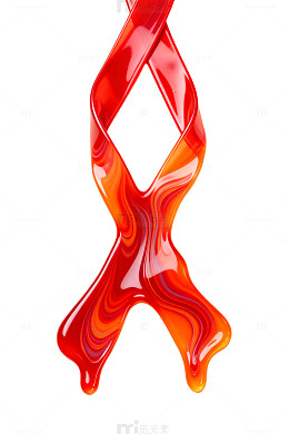 红橙渐变流动艺术图案