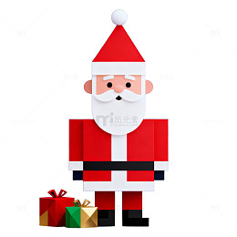卡通圣诞老人雪花礼物设计素材