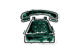 复古电话图标草图