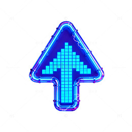 霓虹箭头警示标志设计