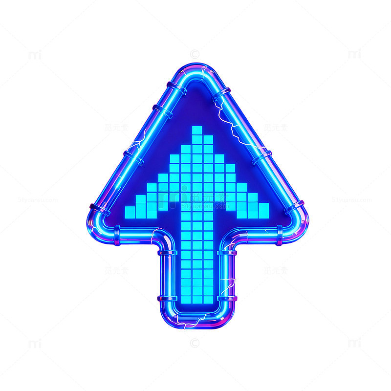 霓虹箭头警示标志设计